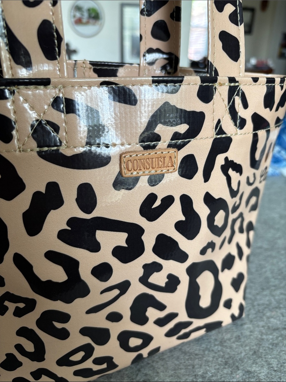 Consuela Small Leopard Tote - Blush and Black - Picture 2 of 4